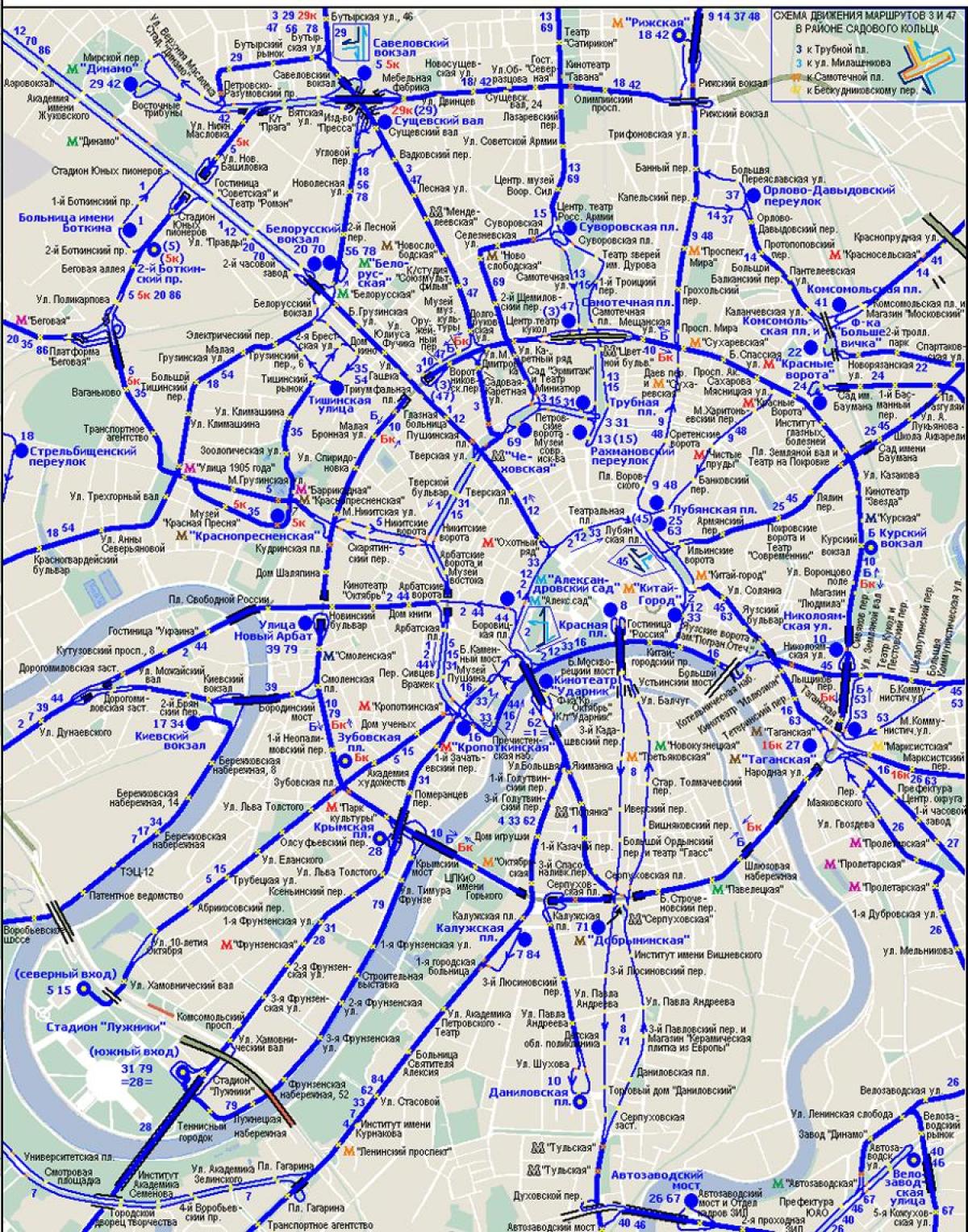 bản đồ của Moscow xe điện