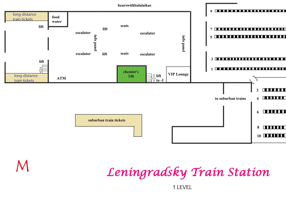 bản đồ của Leningradsky Moscow station