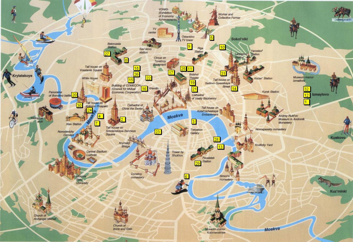 bản đồ du lịch Moscow