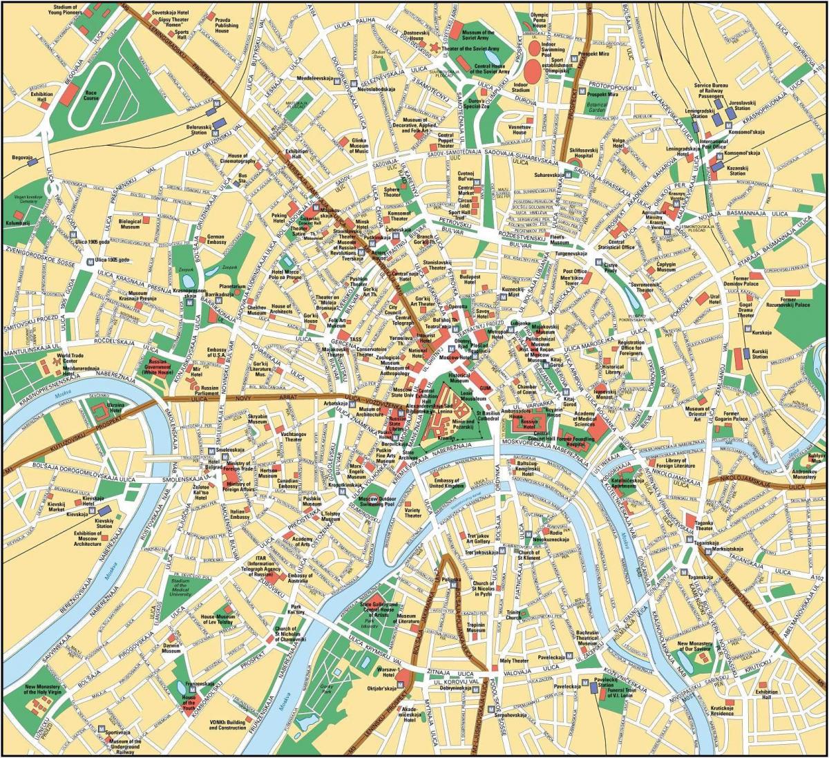 bản đồ của Moscow trong tiếng anh