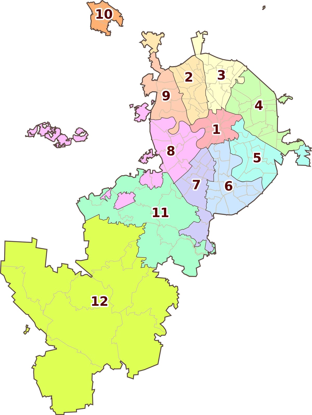 Moskva khu phố bản đồ