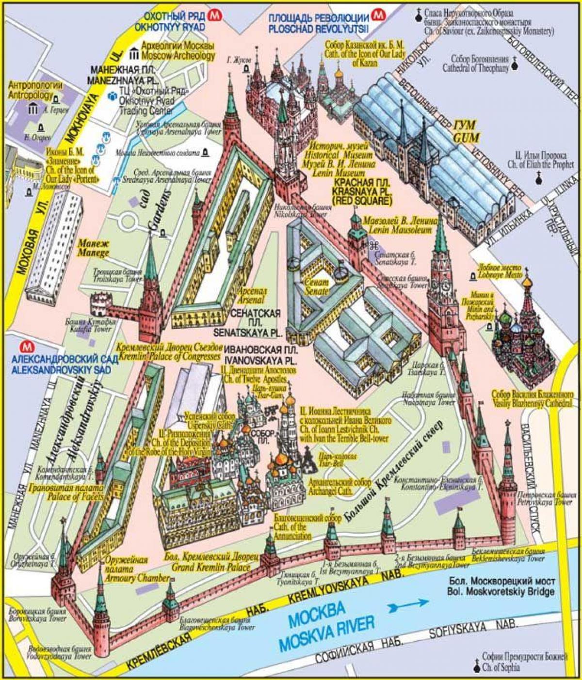 Quảng trường đỏ Moscow bản đồ