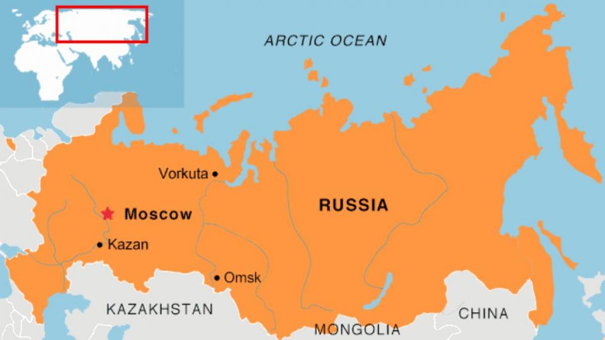 Moscow vị trí trên bản đồ