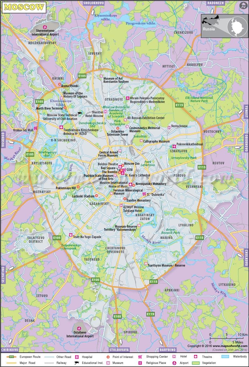 Moscow trên bản đồ