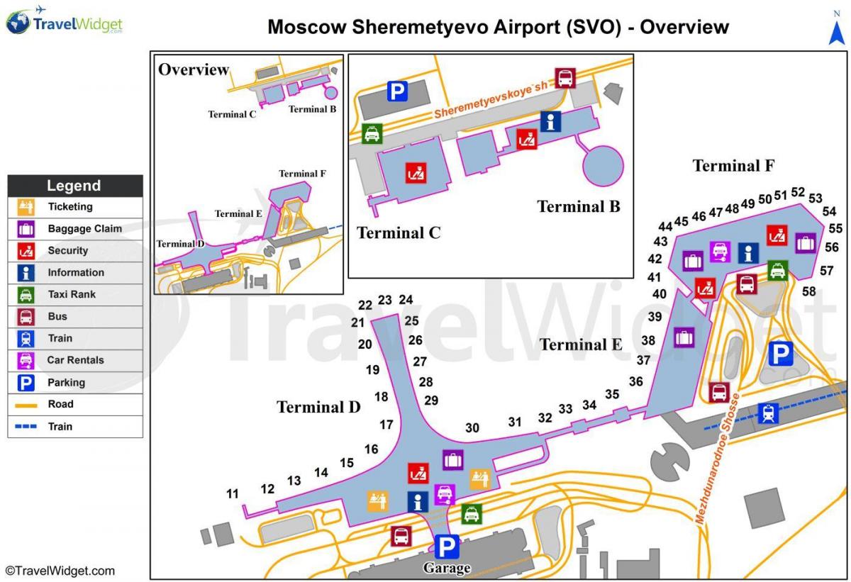 Moscow sân bay quốc tế bản đồ