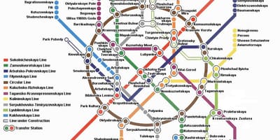 Moscow metro bản đồ trong tiếng anh