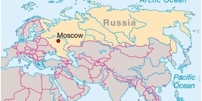 Moscow trên bản đồ của Nga