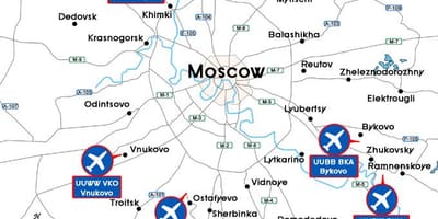Bản đồ của sân bay Moscow